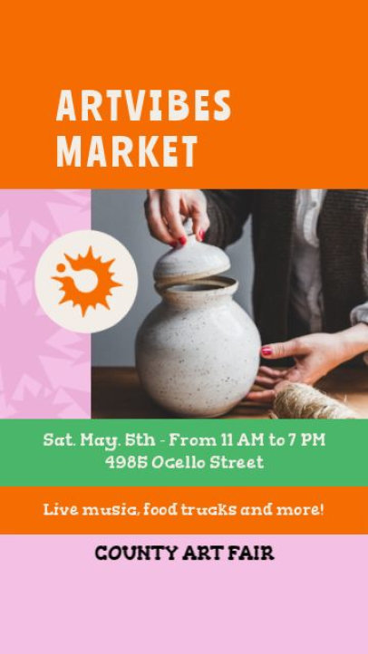 Instagram Story Video Generator to Promote an Arts and Crafts Market Event 7370