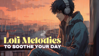 Anime YouTube Thumbnail Design Creator for Lo-Fi Music