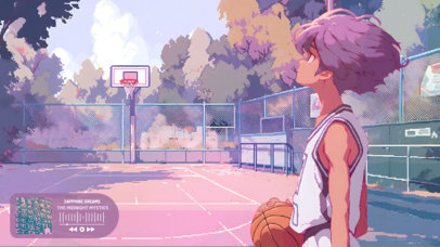 Twitch Screen Generator for Music Streamers With an Anime Graphic 6706a