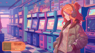 Lo-Fi Aesthetic Twitch Screen Creator Featuring an Anime Character  6706f