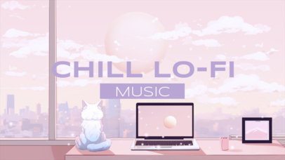 Lo-Fi YouTube Thumbnail Design Maker for a Chill Music Channel