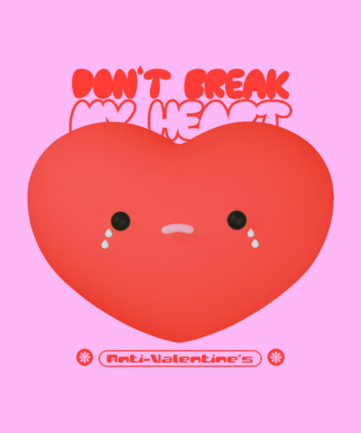 T-Shirt Design Maker Featuring a Breaking Heart Quote 5495h-6053