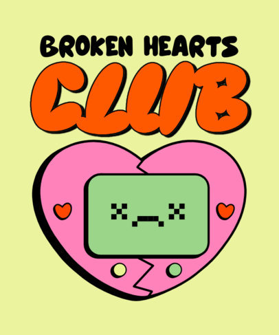 T-Shirt Design Generator Featuring a Retro Aesthetic and an Anti-Valentine's Day Theme