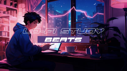 YouTube Thumbnail Design Template With an Anime Graphic for a Radio Chill Channel