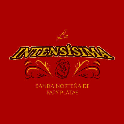 Grupero Band Online Logo Maker Featuring a Cowgirl Graphic 6204c