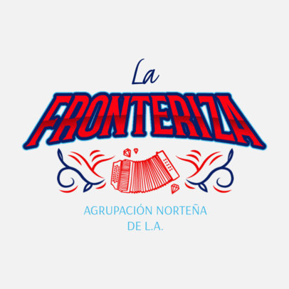 Norteno Mexican Band Logo Generator Featuring an Accordion Graphic 6204f