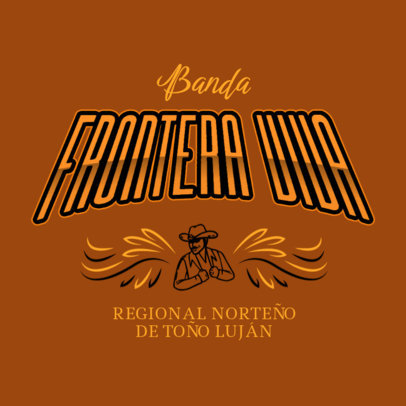 Mexican Band Logo Maker Featuring an Illustrated Cowboy Graphic 6204g