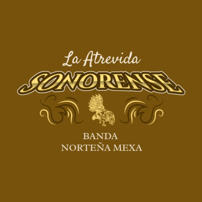 Sonorense Mexican Band Logo Creator Featuring a Rooster Graphic 6204i