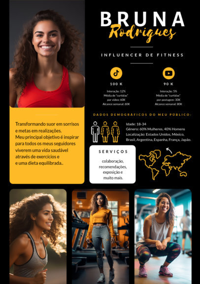 Media Kit Template for a Fitness Influencer With AI-Generated Graphics