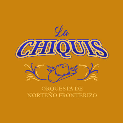Regional Mexican Group Logo Template Featuring a Cowboy Hat Graphic 6204l