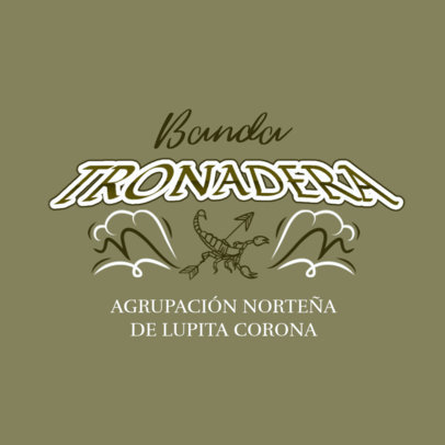 Norteno Band Logo Generator Featuring a Scorpion Graphic 6204m