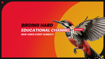 YouTube Banner Template for a Birdwatching Channel Featuring a Kingfisher Graphic