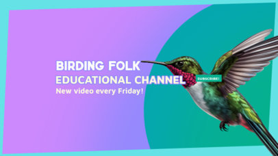 YouTube Banner Generator with a Hummingbird Graphic for an Educational Birdwatching Channel