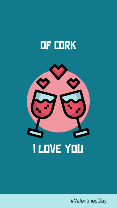 Valentine's Day Instagram Story Maker Featuring Clinking Glasses 550a-el1