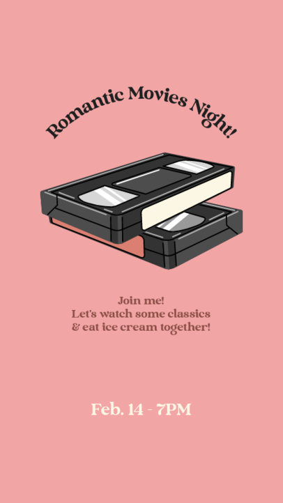 Instagram Story Generator for a Valentine's Romantic Movies Night Ad