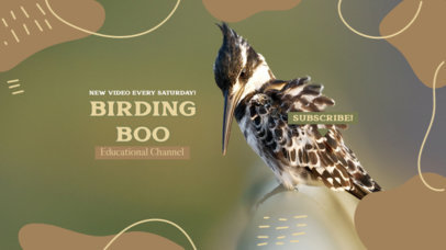 YouTube Banner Maker with a Woodpecker Graphic for an Educational Birding Vlog