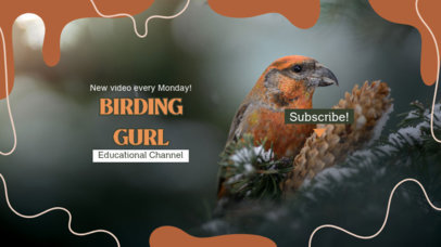 YouTube Banner Template for a Birding Vlogger's Channel Featuring a Bird Picture