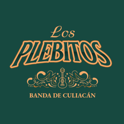 Logo Creator for a Regional Mexicano Music Band Featuring a Guitar Graphic 6203c