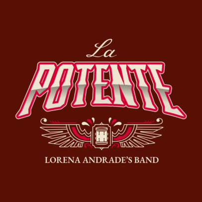 Online Logo Template Featuring Illustrated Wings for a Norteno Music Band 6203g