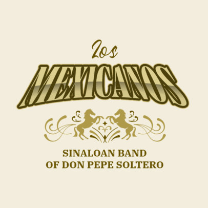 Regional Mexicano Band Logo Template Featuring Horse Symbols 6203k