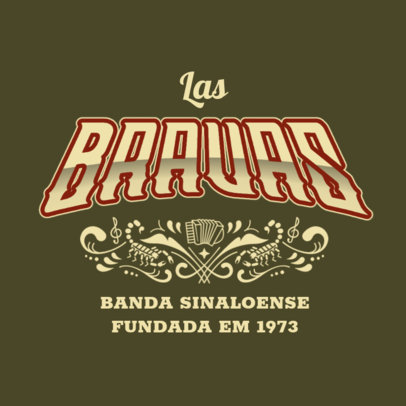 Logo Generator for a Sinaloense Mexican Music Band with an Accordion Icon 6203a