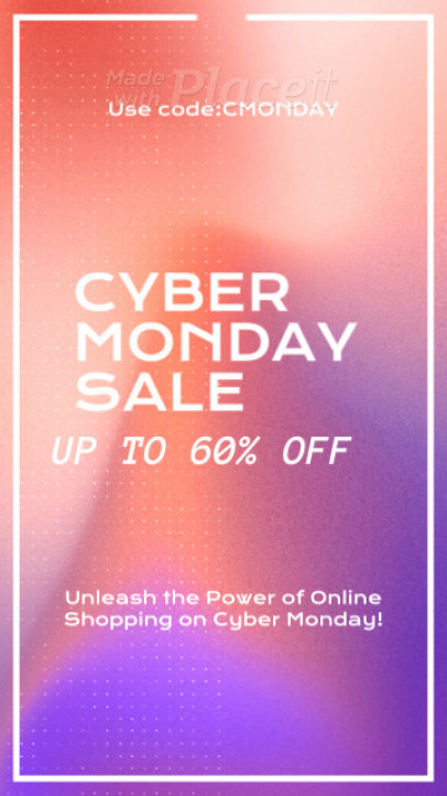 Instagram Story Video Template for Cyber Monday Featuring Special Discounts 943h 7426