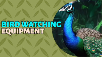YouTube Thumbnail Template Featuring a Peacock Photo for Bird Watching Equipment