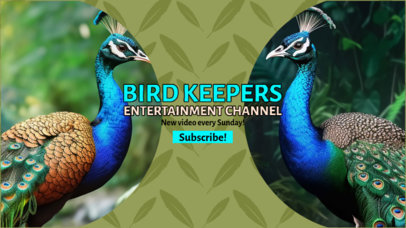 YouTube Banner Template Featuring a Peacock Photo for a Bird Watching Channel 6059c