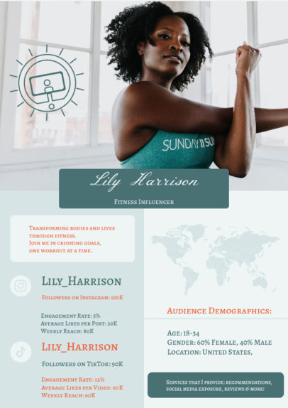 Modern Media Kit Creator for a Fitness Influencer