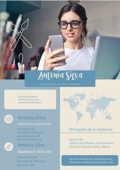 Online Media Kit Template for an Interior Design Influencer