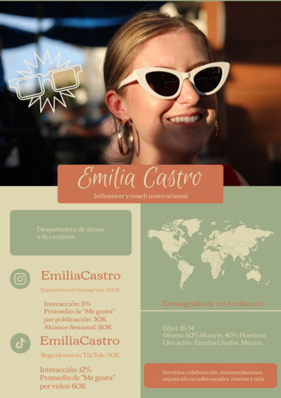 Colorful Media Kit Generator for a Motivational Coach Influencer 6209m