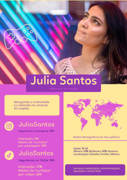 Cosplay Media Kit Creator for an Influencer Featuring a Game Controller Graphic 6209n