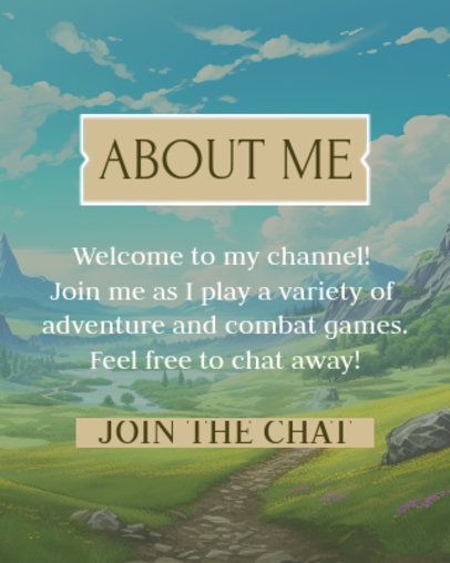 Twitch Info Panel Generator Inspired by Dragon Quest With an About Me Info