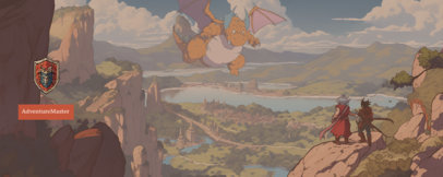 Twitch Profile Banner Creator for Gamers Inspired by Dragon Quest 5825m-6079