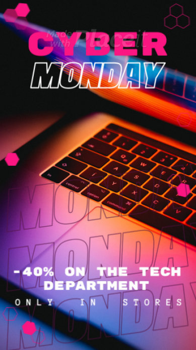 Instagram Story Video Generator for a Tech Cyber Monday Promo