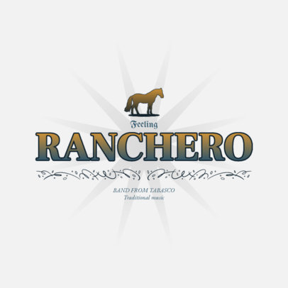 Logo Generator for a Norteno Music Group Featuring a Horse Graphic