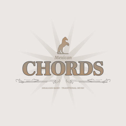 Grupero Music Group Logo Template Featuring an Illustrated Horse