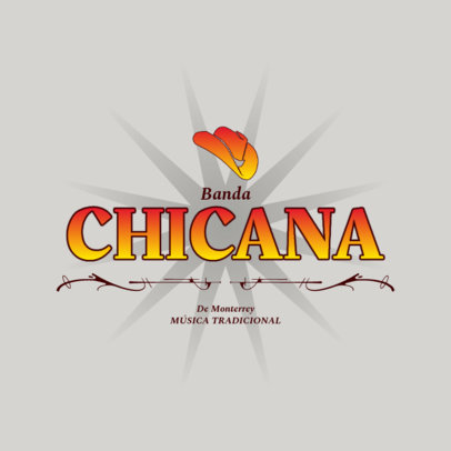Logo Template Featuring a Mexican Sombrero for a Grupero Band