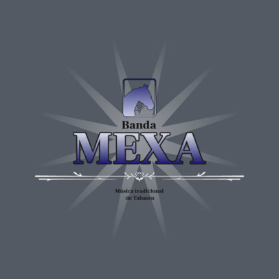 Regional Mexican Music Band Logo Creator Featuring a Horse Silhouette