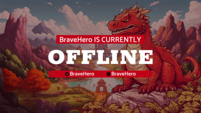 Twitch Offline Banner Template Featuring Graphics Inspired by Dragon Quest 5825n-6078