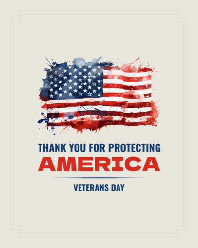 Instagram Post Creator Featuring a Patriotic Theme for Veterans Day 4825i-6081