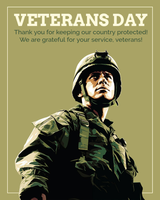 Veterans Day Instagram Post Template Featuring a Patriotic-Themed Quote