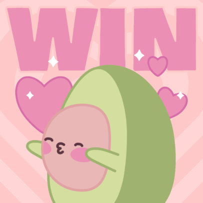 Twitch Emote Design Creator with an Adorable Avocado Cartoon with Heart Graphics 6077c