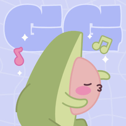 Twitch Emote Design Creator Featuring a Cute Avocado Dancing to Music 6077g