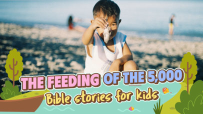 YouTube Thumbnail Template for Children Featuring a Christian Theme