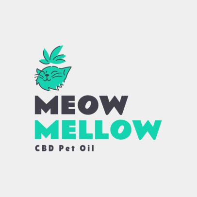 Logo Maker for a CBD-Infused Pet Cream with a Happy Kitten Face 