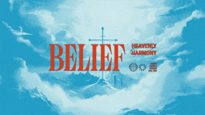 YouTube Banner Template for a Christian Channel With a Worship Event