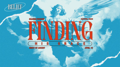 YouTube Thumbnail Creator Featuring an Angel Illustration for a Church Event