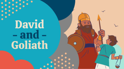 YouTube Thumbnail Generator Featuring a David and Goliath Graphic for a Children's Channel