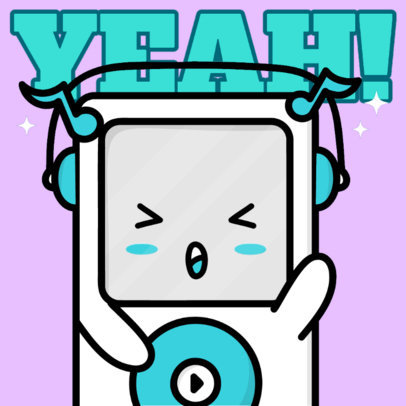 Twitch Emote Generator Featuring a Kawaii Music Player Character 